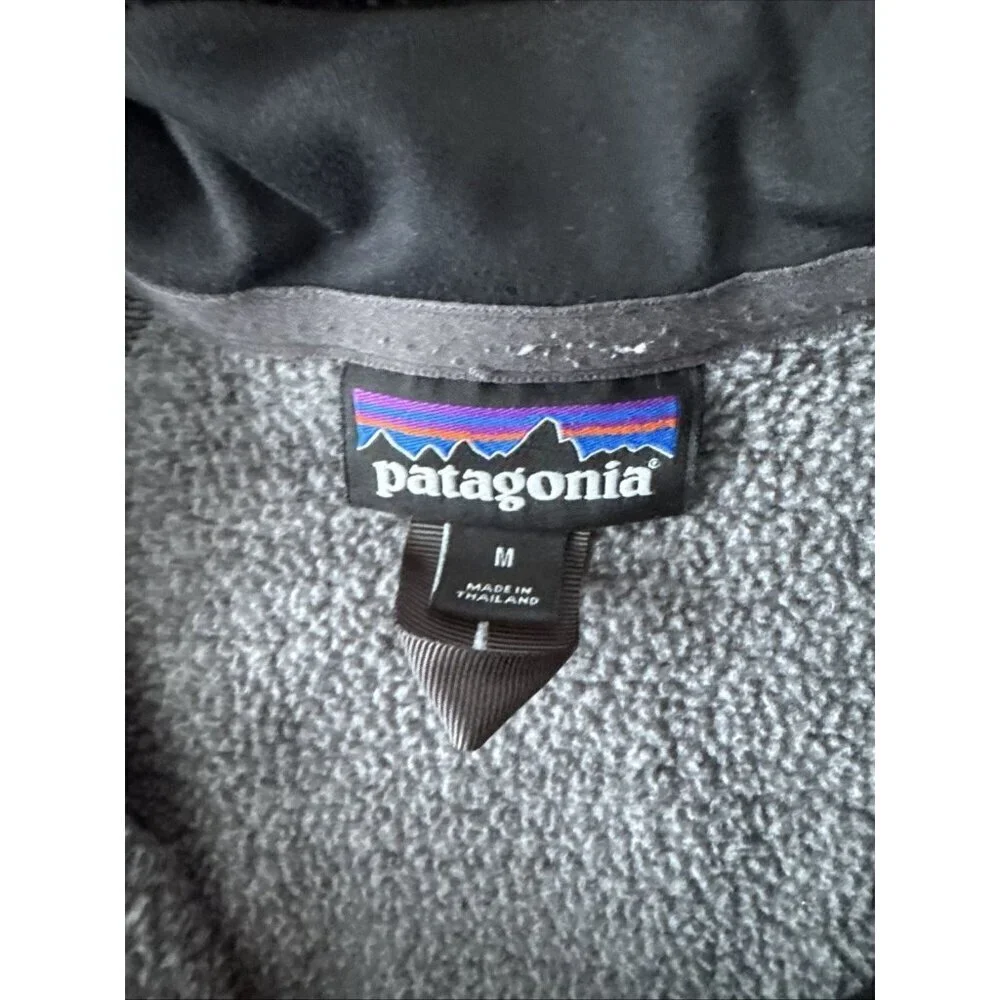 Patagonia Men's Gray and Black Knit Fleece 1/4 Zip Pullover Size M